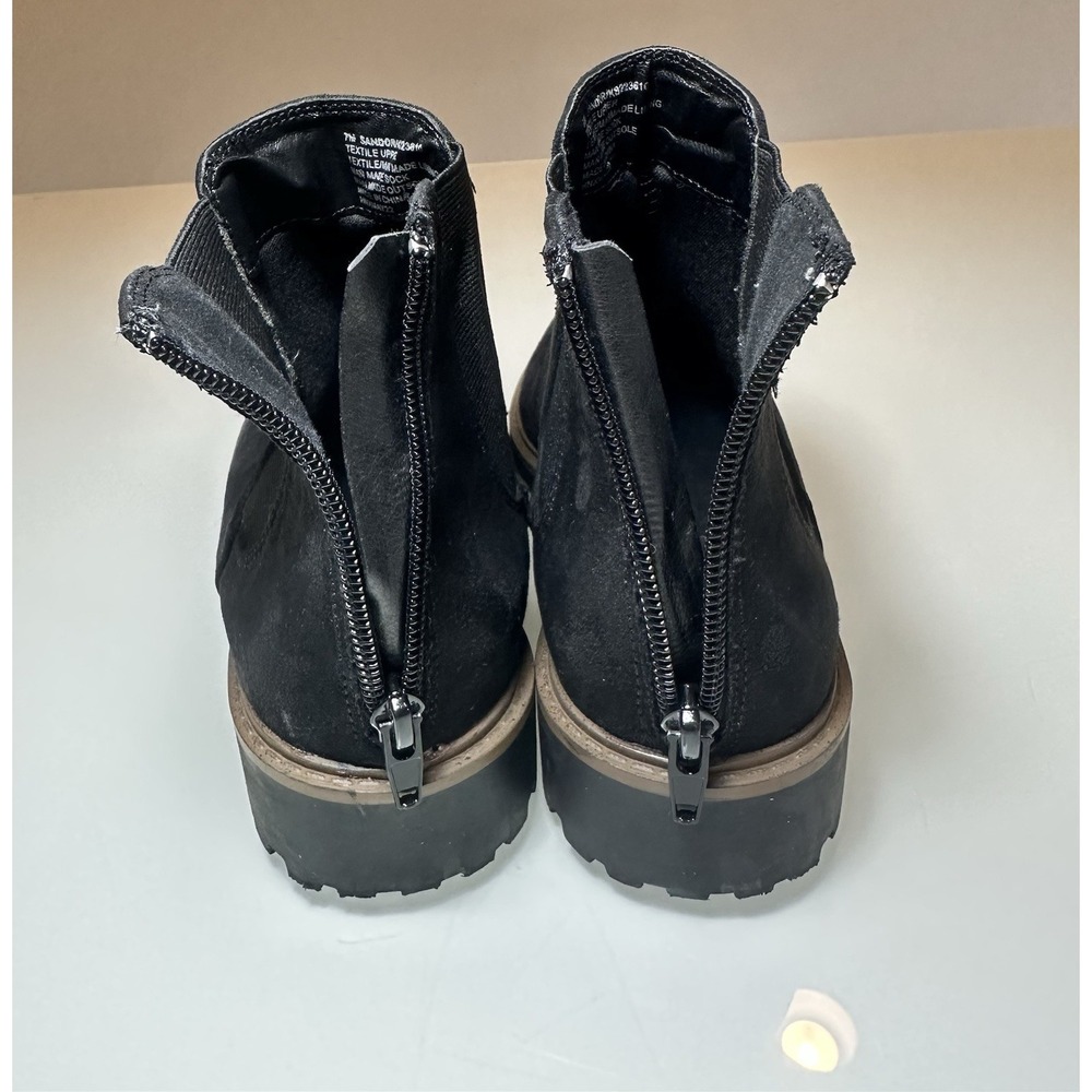 Kensie Ladie's Black Sandor Faux Suede Womens Short Boot Zipper Ankle Bootie 7M - Picture 10 of 11